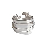 Springlight San Valentin Regalos Mujer anillos mujer S925 Anillo de plata esterlina Anillos envolventes multicapa simples Anillos abiertos, regalos originales para mujer, regalos para mujer.