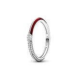 PANDORA Anillo 192528C01-52 dual rojo y pavé