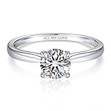 MomentWish Anillo de Compromiso Mujer, Regalo dia De La Madre, 1 Quilate Moissanita Diamante Anillos Promesa Solitario Plata de Ley 925 con Certificato Gra Regalo Aniversario Tamaño61(19.4)