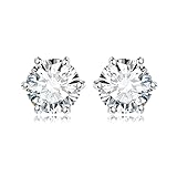 JewelryPalace Pendientes Mujer Plata 2ct Circonita Redonda, Solitario Pendientes de Tuerca con Piedras, Pendientes Pequeños Mujer Diamante Simulado, Pendientes Niña Clásicos Conjunto Joyas para Novia