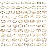 Dochais 83 Piezas Juego de Anillos para Nudillos Estilo Bohemio, Set Vintage Anillos de Dedo, Anillos Apilables Midi, Ópalo, Hueco, Tallado Flores, Anillos de Falange para Mujeres Niñas Hombres