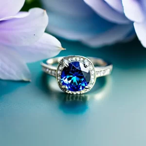anillo de plata con piedra azul