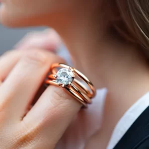 anillos de oro rosa para mujer